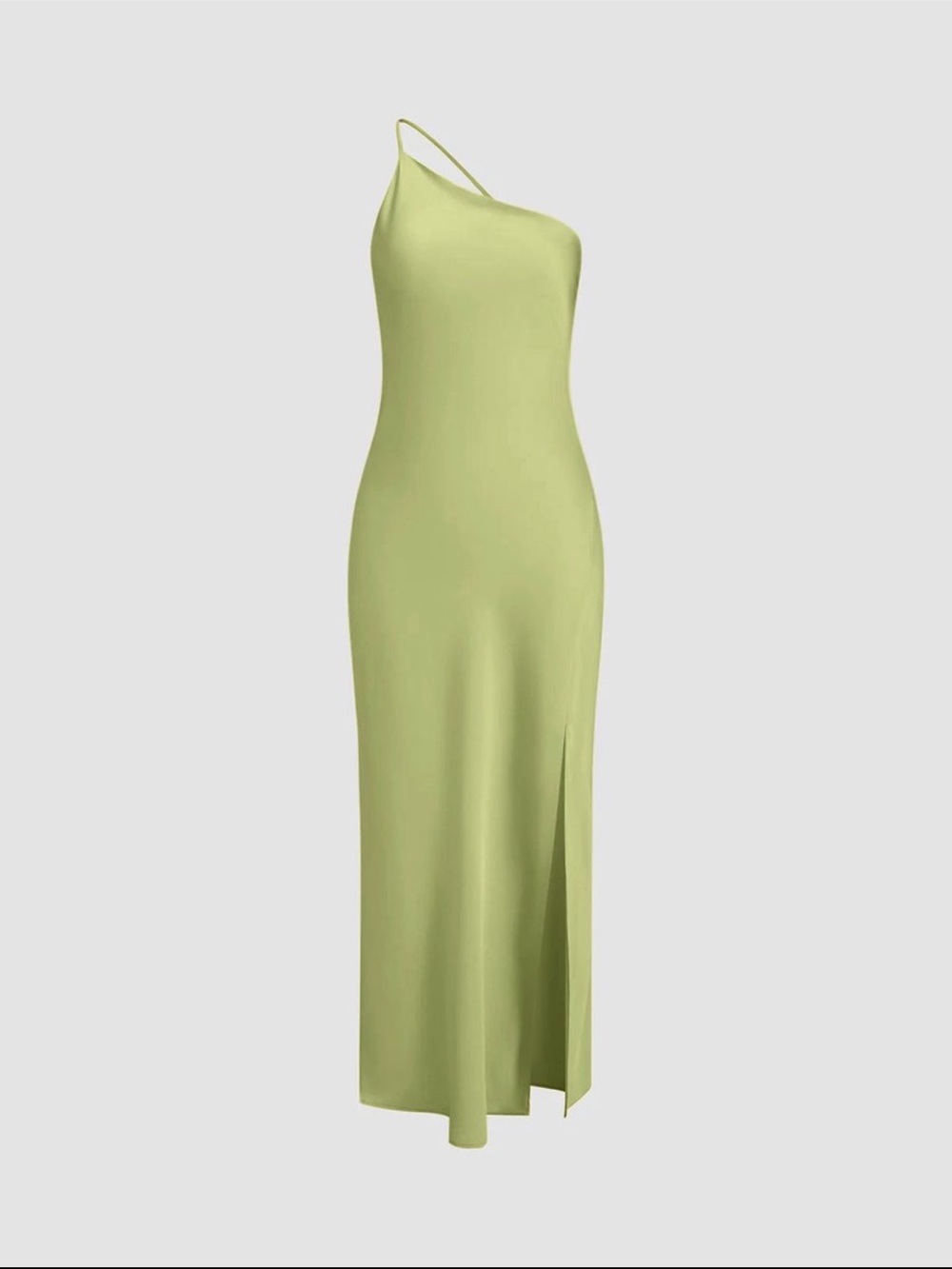 Zara One-Shoulder Metallic Gold Slip Gown
